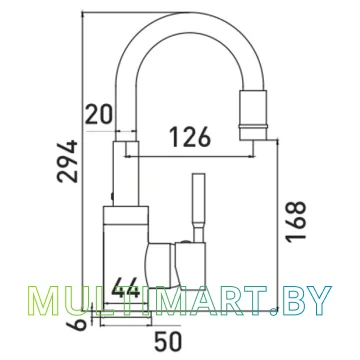 Смеситель Gross Aqua Colorflex (3241508BR) картинка 3